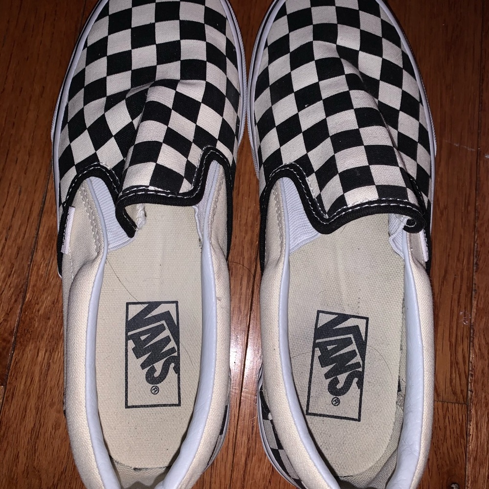 Vans checkered slip ons